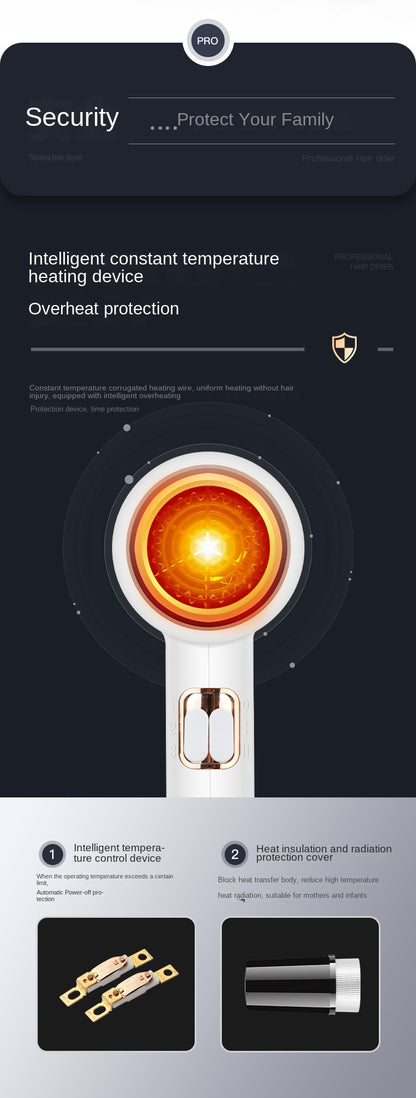 Hair Dryer 1500W Professional Hair dryer Powerful AC motor fast drying ion hair dryer, 2 speed 3 heat Settings, cooling shot button, 1 diffuser and 2 concentrator for multi-female and male hairstyles