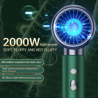 Powerful AC motor 2400 watt fast drying ion dryer, 2 speed 3 heat Settings, cooling shot button, 1 diffuser and 2 concentrator for multi-female and male hairstyles