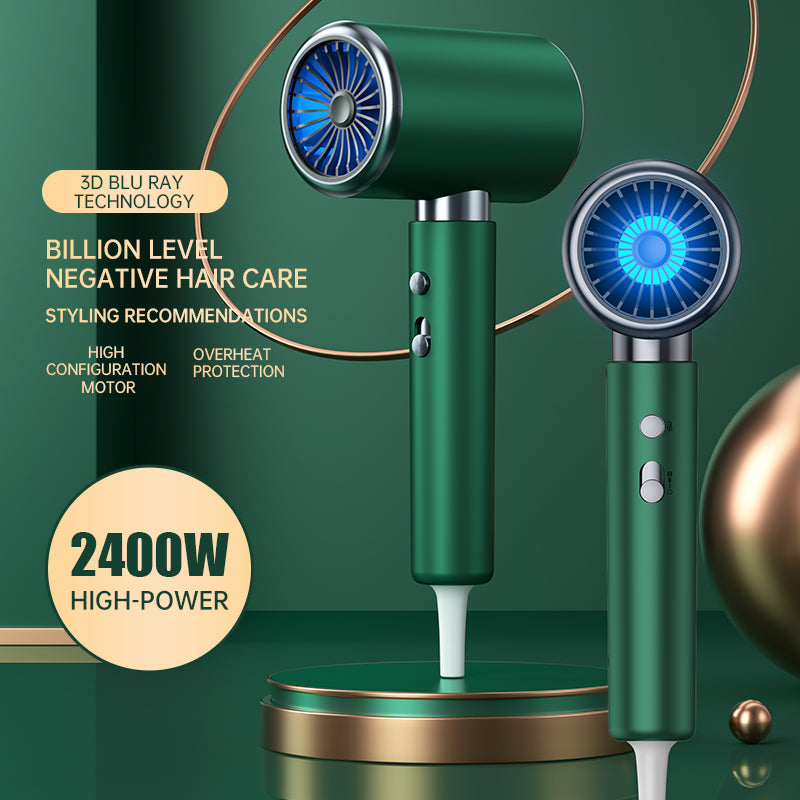 Hair Dryer with Diffuser & Concentrator 2400W Powerful Ionic Dryer 2 Speed 3 Heat Settings Fast Dry Lightweight for Multi Women Man Hairstyles