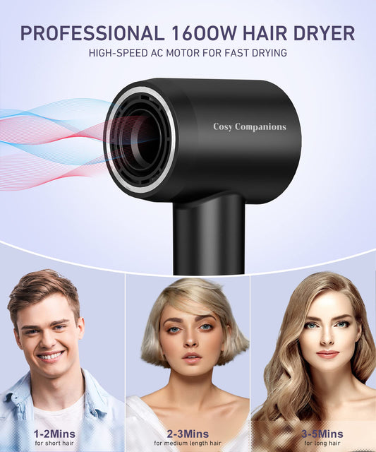 Hair Dryer - 150000 RPM High-Speed Brushless Motor Negative Ionic Blow Dryer for Fast Drying, Low Noise Thermo-Control Hair Dryers with Magnetic Nozzle, Perfect for Gifts